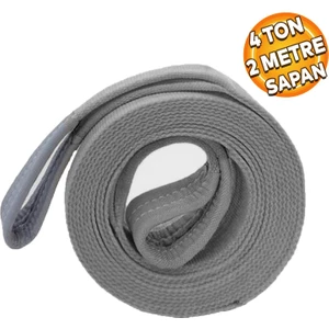 Sapan Polyester Spanzet 4 Ton 2 Metre Gri Sağlam Yük Kaldırma Taşıma İndirme Halat