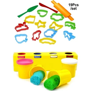 Oyun Hamuru 4'lü ve Oyun Hamuru Kalıbı Seti Eğitici Ikili Set Oyuncak