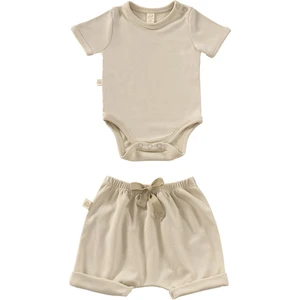 Tiny Lamb Elation Fılbert Şortlu Bodysuit Takım - 2 Parça | Yazlık Bebek Kıyafeti Şort ve Kısa Kollu Bodysuit