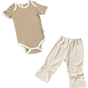 Tiny Lamb Coco Cream Organik Bodysuit Pantolon Takımı 2 Parça | Bebek Pantolon ve Zıbın Body Seti