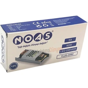 12 Volt 5 Amper Süper Slim Şerit LED Trafosu YL25-0060