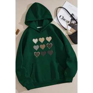Only Trendwear Unisex Oversize Kalp Baskılı Sweatshirt
