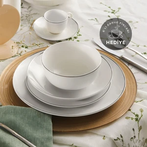 Bone Collection Rowan 69 Parça 12 Kişilik Yemek Takımı Platin