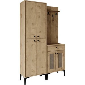 Paris Hasırlı Wood Portmanto