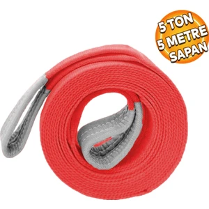Sapan Polyester Spanzet 5 Ton 5 Metre Kırmızı Sağlam Yük Kaldırma Taşıma İndirme Halat