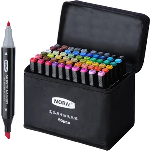 Ruyı 60 Renkli Marker Art Çocuk Çizim Kalemleri Seti Öğrenci Renkli Kalemler (Yurt Dışından)