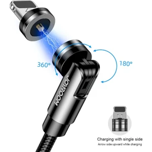 S-1224X2 Magnetic Ip Örgü 100 cm USB To Micro + Lightning + Type-C Şarj ve Data Kablosu