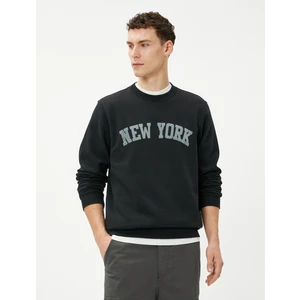 Kolej Sweatshirt Şehir Baskılı Bisiklet Yaka Uzun Kollu