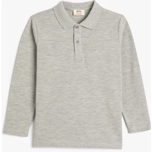 Polo Tişört Uzun Kollu Düğmeli