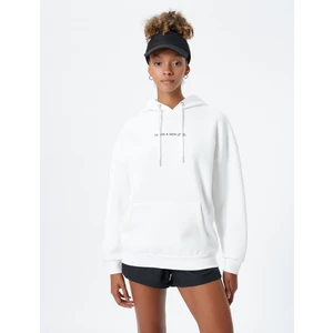 Spor Kapüşonlu Sweatshirt Baskılı Kanguru Cepli