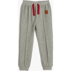 Basic Jogger Eşofman Altı Beli Bağlamalı Nervür Detaylı