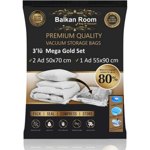 Balkan Room Vakum Hurcu 3’lü Mega Gold Set Vakumlu Hurç Vakumlu Poşet