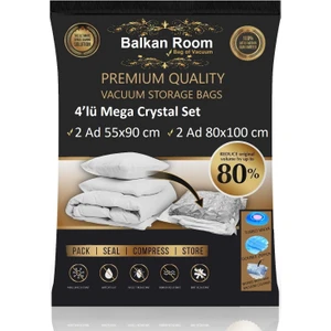 Balkan Room Vakum Hurcu 4'lü Mega Crystal Set Vakumlu Hurç Vakumlu Poşet