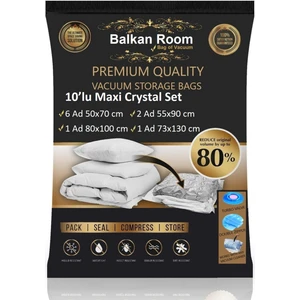 Balkan Room Vakum Hurcu 10'lu Maxi Crystal Set Vakumlu Hurç Vakumlu Poşet