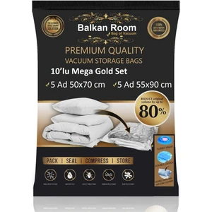 Balkan Room Vakum Hurcu 10'lu Mega Gold Set Vakumlu Hurç Vakumlu Poşet