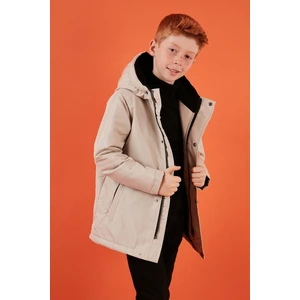 Fermuarlı Cepli Kapüşonlu Şişme Mont Erkek Çocuk Mont 6492325