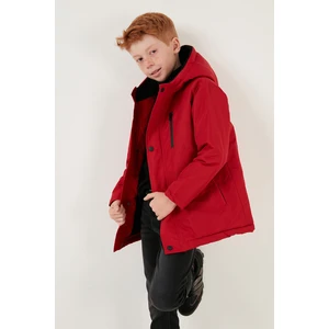 Fermuarlı Cepli Kapüşonlu Şişme Mont Erkek Çocuk Mont 6492325