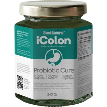 Black Natural iColon Probiyotik Cure 240 Gr Fiyatı