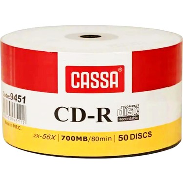 Cassa Cd-R 56X700 MB 80 Min Boş CD 50'li Paket KOD:9451 Fiyatı