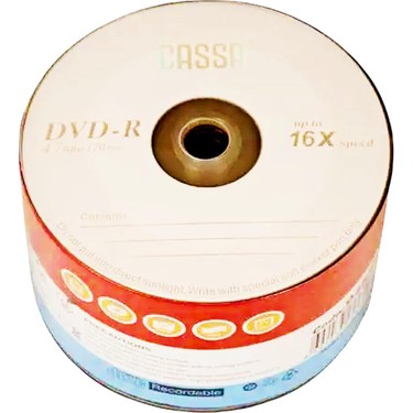 Cassa Dvd-R 16X 4.7 GB/120 Min Boş DVD 50 Li Paket KOD:9453 Fiyatı