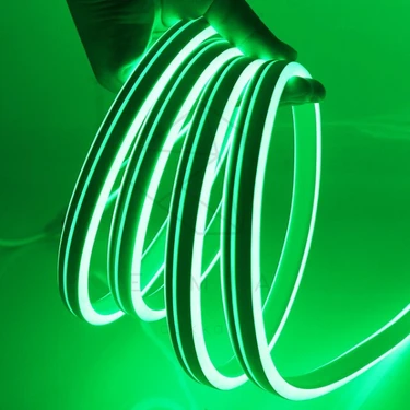 Ema Dükkan 3 Metre 220 Volt Yeşil Neon Led Tak Çalıştır 8x16mm Esnek Hortum Led Suya Dayanıklı