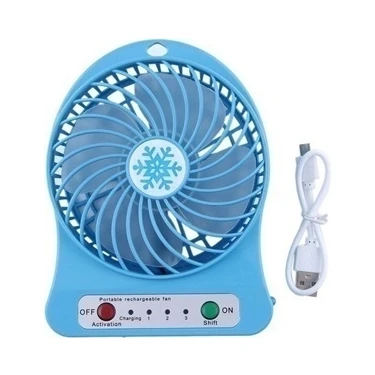 USB Masaüstü Fan Taşınabilir Şarj Edilebilir LED Yurt Mini Hediye Fan (Yurt