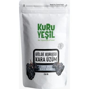 Kuru Yeşil Dried Fruit -  Kara Üzüm - Çekirdeksiz -  Raisins - Black Raisins -  Seedless - 250