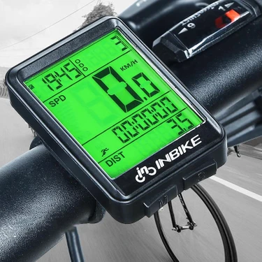 Inbike Kablosuz Bisiklet Km Hız Göstergesi Sayacı Su Geçirmez LCD Çift Renk Ekranlı LED Kilometre