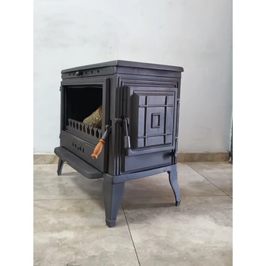 Flame Stove FS-041YK Retro Tek Camlı Şömine Yan Kapaklı Döküm