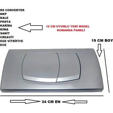 RS Converter 12 cm Gömme Rezervuar Kumanda Paneli 34 cm 19 cm