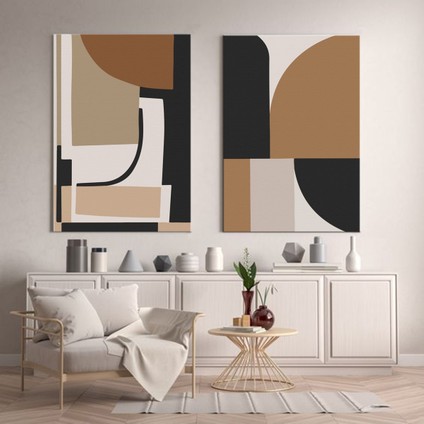Soyut Temalı Dekoratif Kanvas Tablo (2 Li Set Olarak Satılmaktadır)