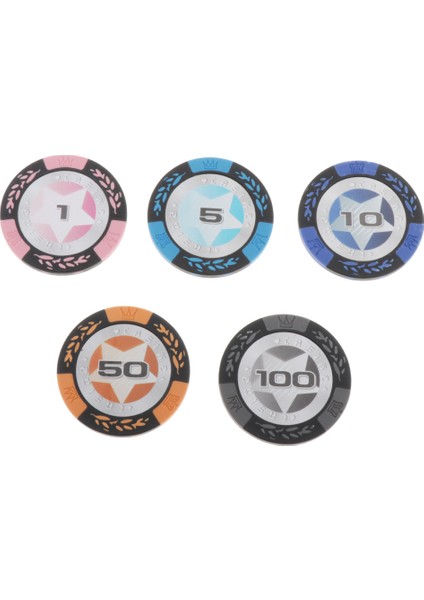 100pcs Turnuvası - Numaralı Set, 40mm Casino Jetonu - Çok, 1 50 100 1 5 10 50 100 (Yurt Dışından)