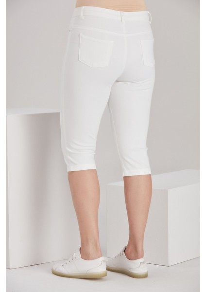 Büyük Beden Beyaz Pamuk Kapri fırsatları