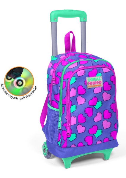 Kids Lavanta Pembe Kalp Desenli Çekçekli 2'li Çanta Seti SET0223359 fiyatları