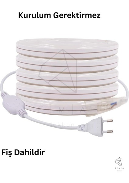 3 Metre 220 Volt Mavi Neon Led Tak Çalıştır 8x16mm Esnek Hortum Led Suya Dayanıklı Şerit Aydınlatma modelleri