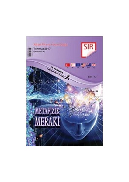 Sır Aktüel Fikir Ve Yorum Dergisi Sayı: 13 Temmuz 2017