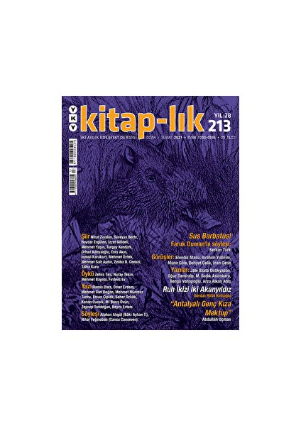 Kitap-Lık Dergisi Sayı: 213 Ocak-Şubat 2021