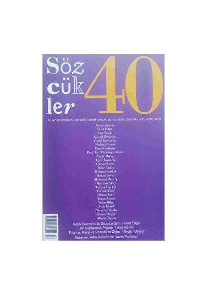 Sözcükler Dergisi Sayı: 40 Kasım - Aralık 2012