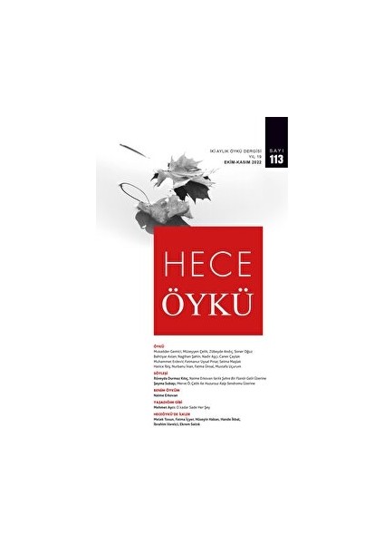 Hece Öykü Dergisi Sayı: 113 Ekim - Kasım 2022