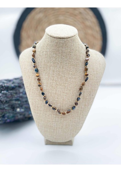 Kaplan Gözü Doğal Taş Kolye Tımbıl Kesim