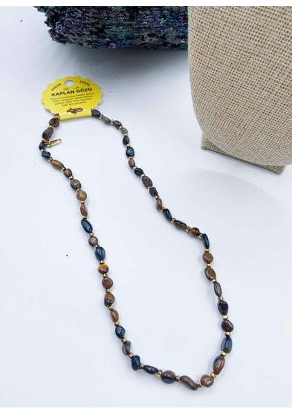 Kaplan Gözü Doğal Taş Kolye Tımbıl Kesim fiyatları