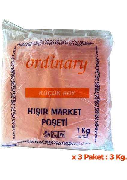 Ordinary Turuncu Market Poşeti Torbası - Hışır Atlet Poşet - Küçük Boy - 24 x 40 Cm. - 3 Kg.