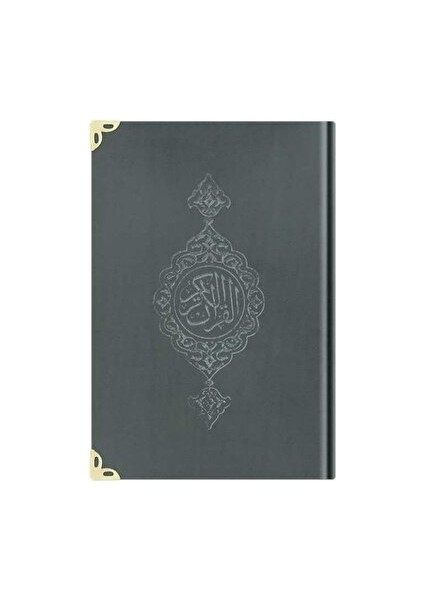 Hafız Boy Kadife Kur'an-I Kerim (Koyu Gri, Yaldızlı, Mühürlü) - 1025 Koyu Gri