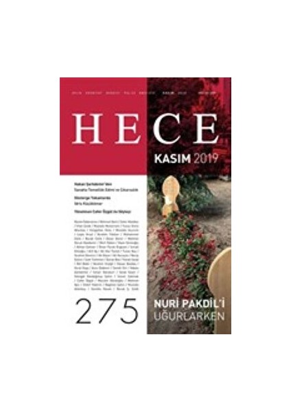 Hece Aylık Edebiyat Dergisi Sayı: 275 Kasım 2019