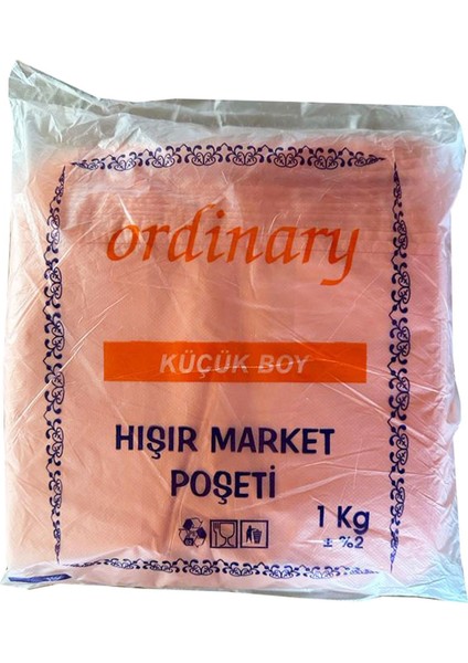 Ordinary Turuncu Market Poşeti Torbası - Hışır Atlet Poşet - Küçük Boy - 24 x 40 Cm. - 1 Kg.