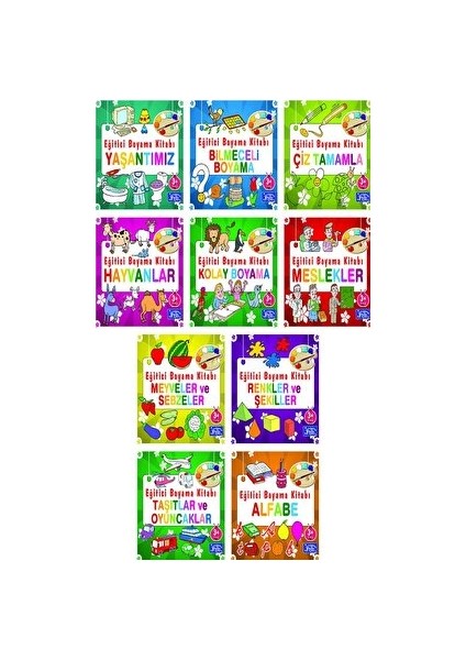 Eğitici Boyama Seti - 10 Kitap
