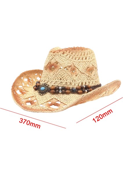 Saman Kovboy Şapkası, Rodeo Dış Mekan Için Şekillendirilebilir Vintage Şapka (Yurt Dışından)