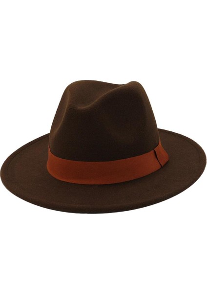 Kadın Erkekler Partisi Düz Üst Fedora Şapkası Şeridi Bant Kemeri Kişili (Yurt Dışından)