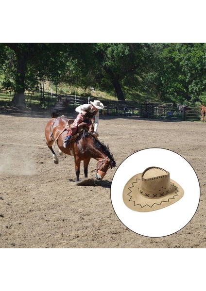 Süet Batı Şapkası Büyük Brim Panama Fedora Dış Mekan - Sarı (Yurt Dışından) indirimleri