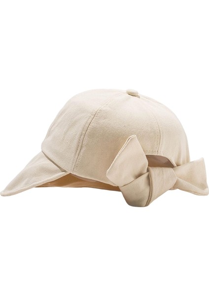 Kadın Visor Şapka At Kuyruğu Yay Plajı Şapka Şık Güneş Şapkası Tatil Günlük Bej (Yurt Dışından)